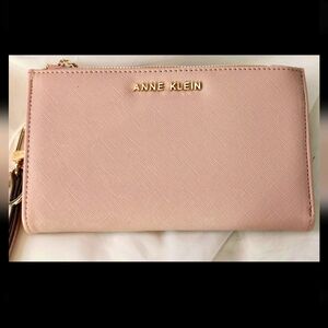 Anne Klein Womens Rose Pink Womens Wallet 7.5 Inches X 4 1/4 Inch NWT